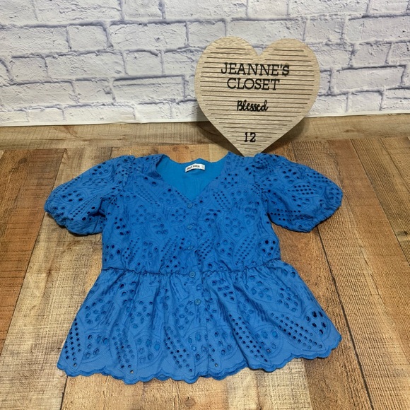 GRACE KARIN Shirt Puffed Short Sleeve Blouses V Neck Button-up - Picture 11 of 13